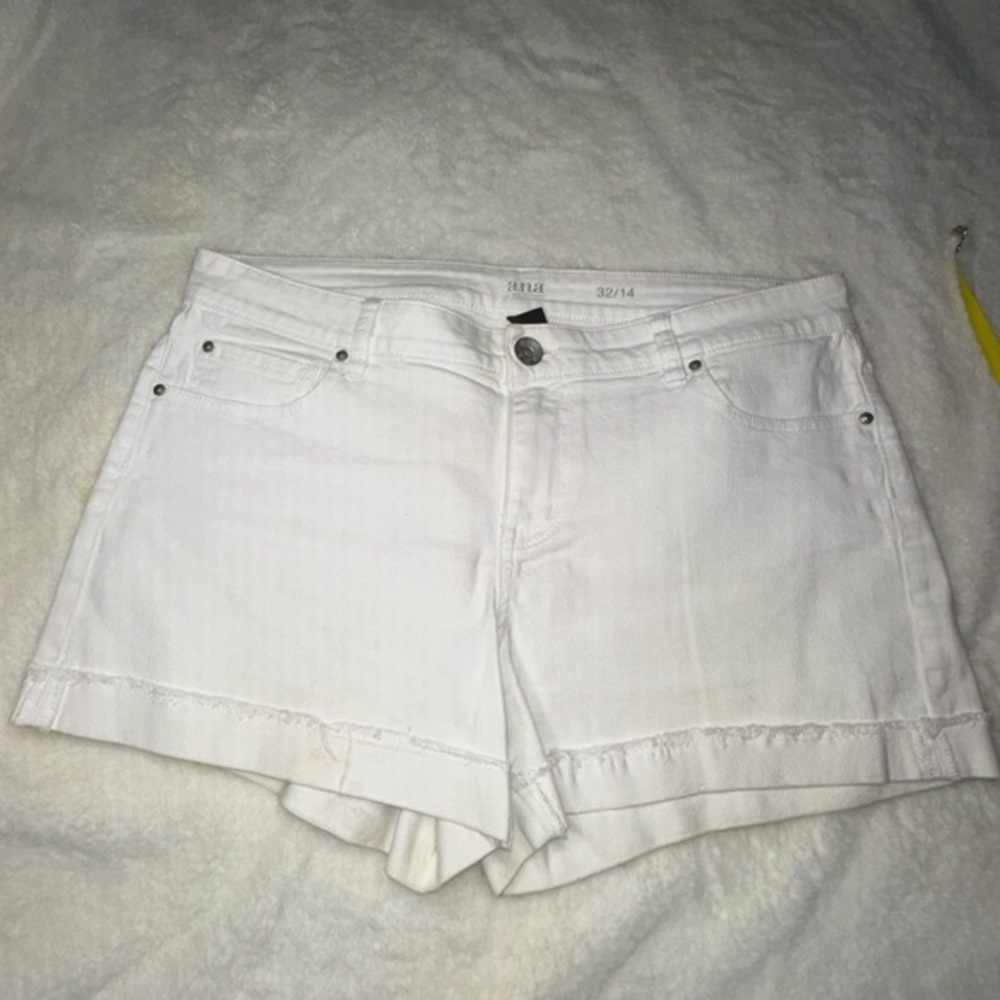 a.n.a. white denim shorts. Size 32/14